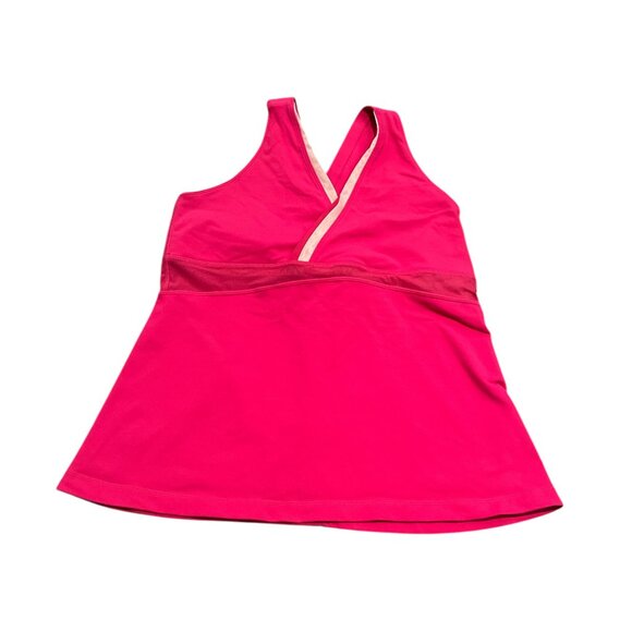 LULULEMON Deep V Athletic Tank **Size 8-10 Crossbody Mesh Back w Pocket W1D115 - Picture 3 of 13
